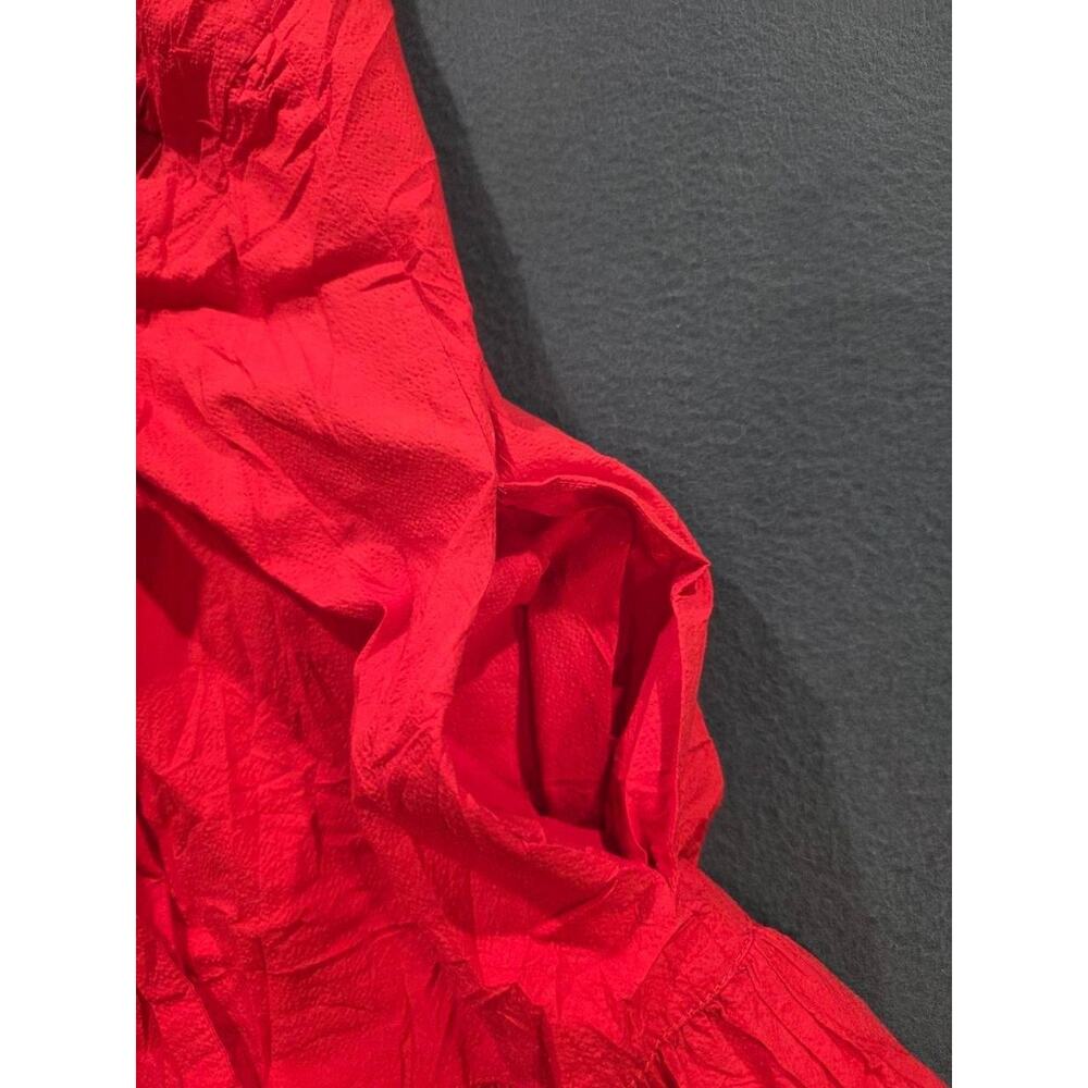 Everlane Midi Dress Womens The Pinafore Midi Dress In Red Fairy Cotton 0 A009484 - Picture 9 of 10